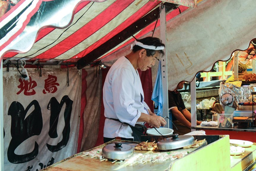 food vendor tent setup